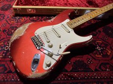 画像2: Fender Custom Shop '57 Stratocaster Heavy Relic - Handwound PU's / Candy Apple RED (2)
